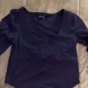 Chic Midnight Blue Long Sleeve Top